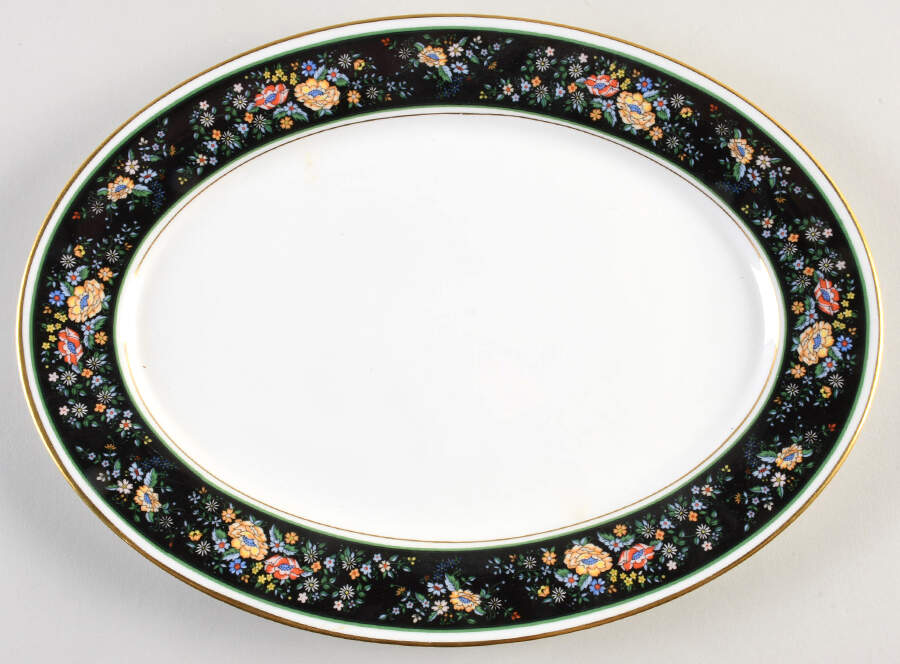 Sutton Place 13" Oval Serving Platter by Oxford (Div of Lenox)-1