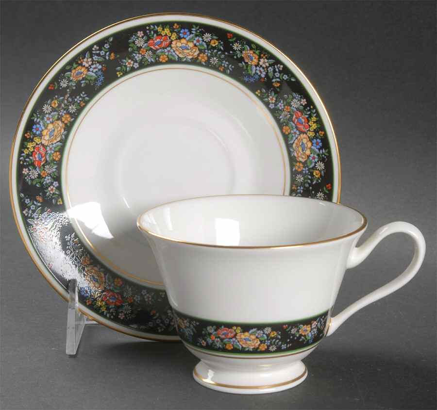 Sutton Place Footed Cup & Saucer Set by Oxford (Div of Lenox)-1
