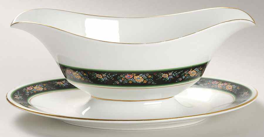 Sutton Place Gravy Boat with Attached Underplate by Oxford (Div of Lenox)-1
