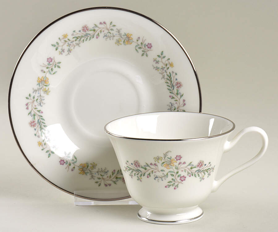 Tenderly Footed Cup & Saucer Set by Oxford (Div of Lenox)-1