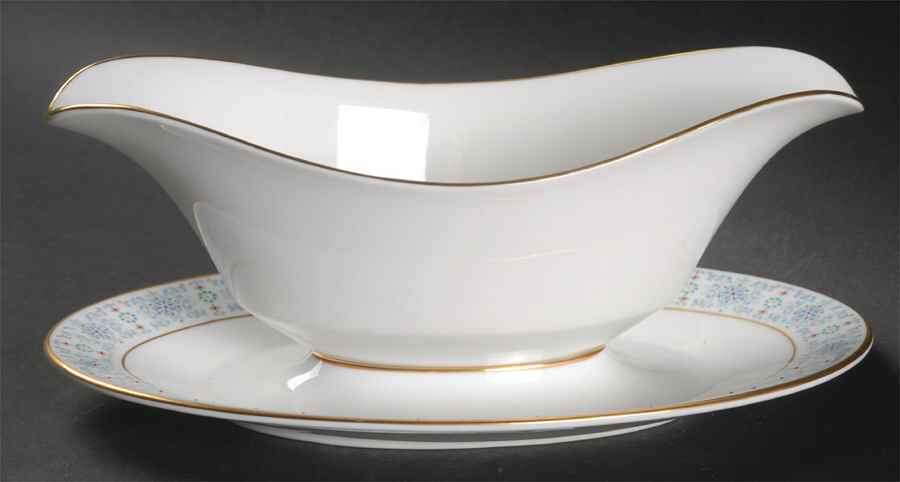 Tivoli Gravy Boat with Attached Underplate by Oxford (Div of Lenox)-1