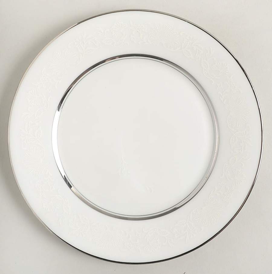 White Echo Salad Plate by Oxford (Div of Lenox)-1