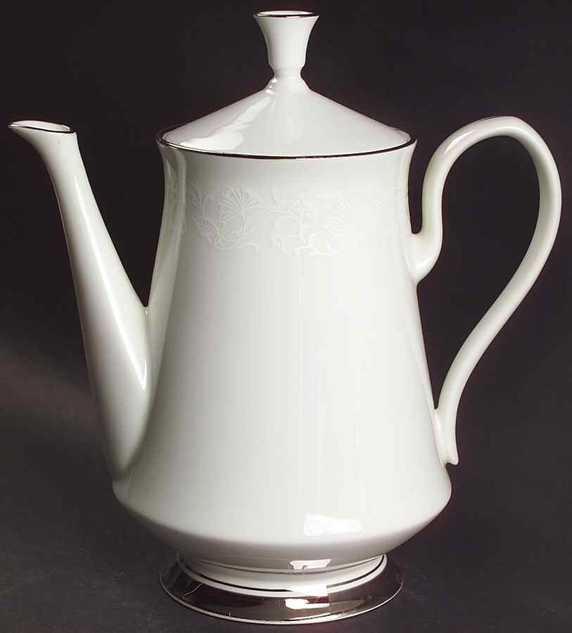 White Echo Coffee Pot & Lid by Oxford (Div of Lenox)-1