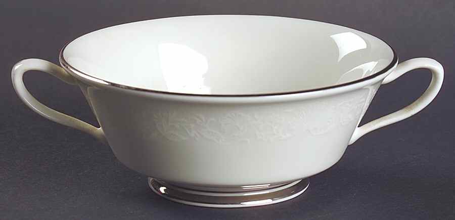 White Echo Footed Cream Soup Bowl by Oxford (Div of Lenox)-1
