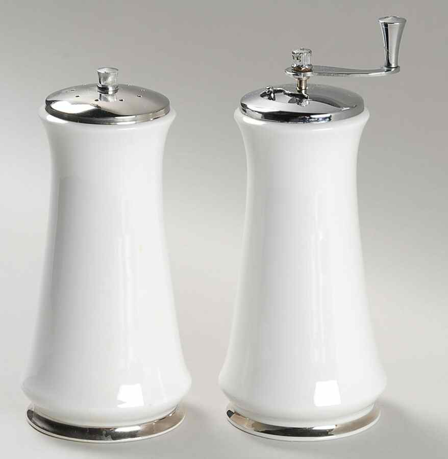 White Echo Salt Mill & Pepper Mill Set by Oxford (Div of Lenox)-1