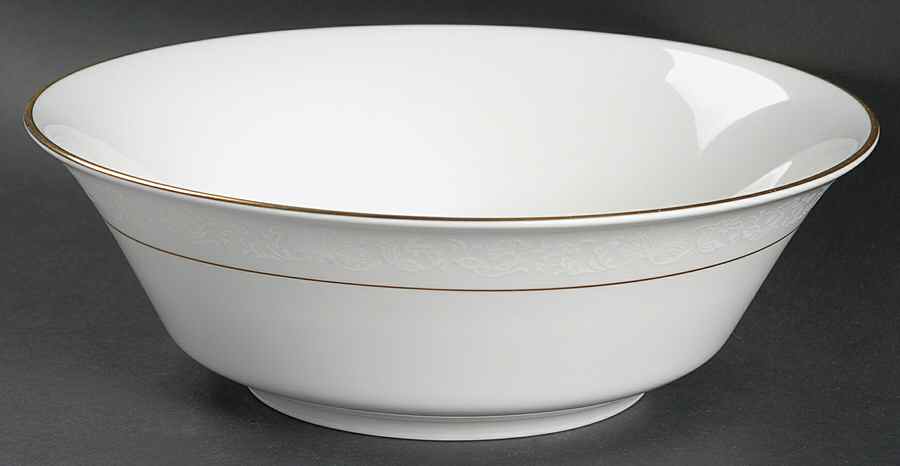 White Lace 9" Round Vegetable Bowl by Oxford (Div of Lenox)-1