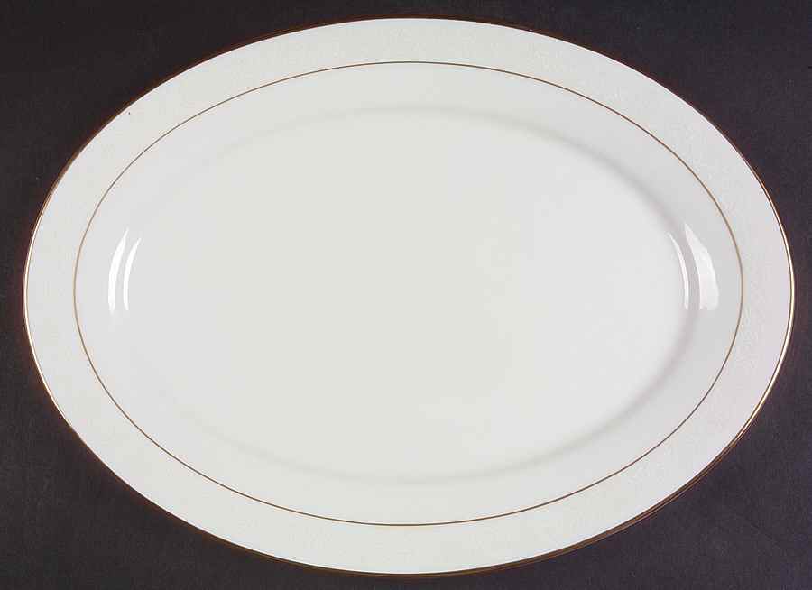 White Lace 13" Oval Serving Platter by Oxford (Div of Lenox)-1