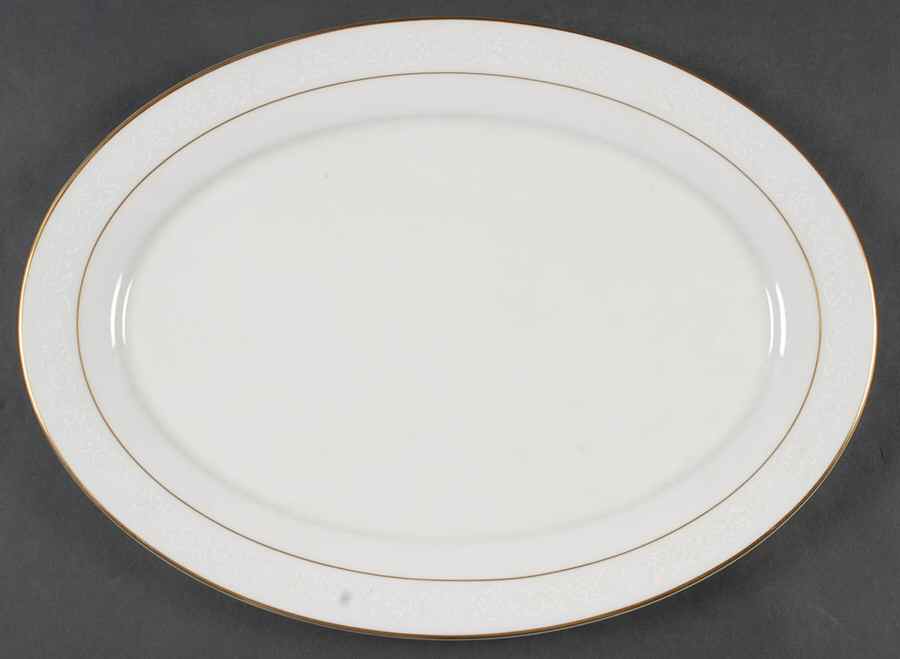 White Lace 16" Oval Serving Platter by Oxford (Div of Lenox)-1