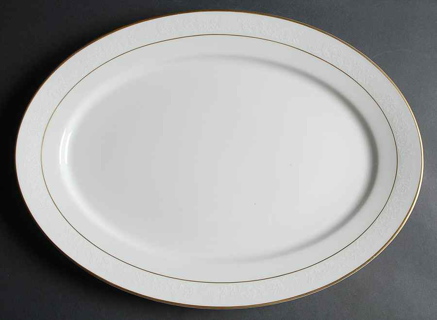 White Lace 17" Oval Serving Platter by Oxford (Div of Lenox)-1