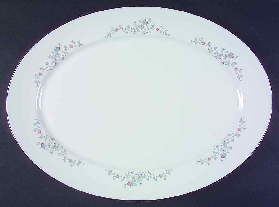 Windflower 17" Oval Serving Platter by Oxford (Div of Lenox)-1