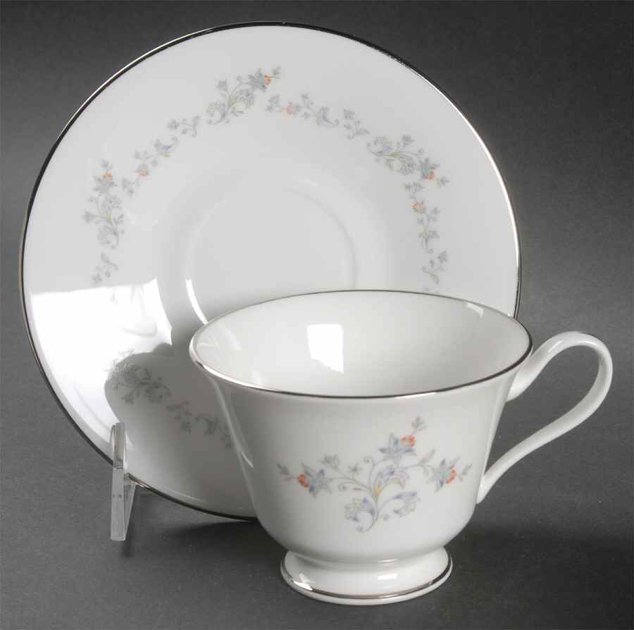 Windflower Footed Cup & Saucer Set by Oxford (Div of Lenox)-1