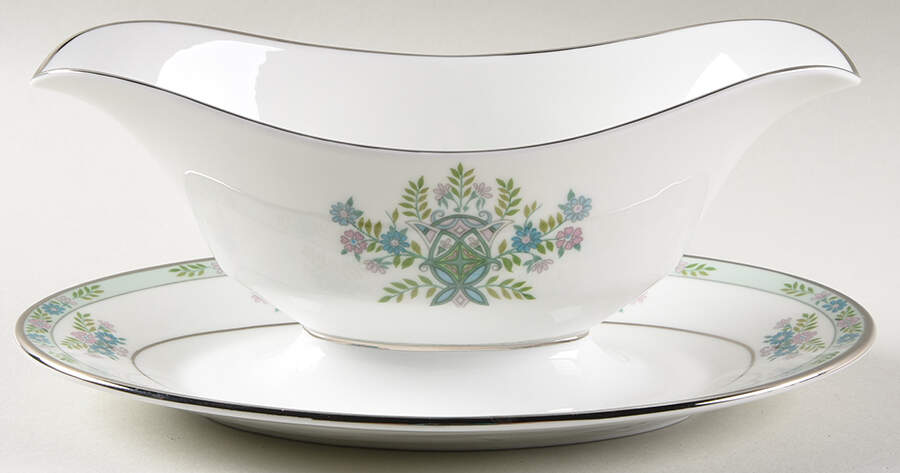 Willow Tree Gravy Boat with Attached Underplate by Oxford (Div of Lenox)-1