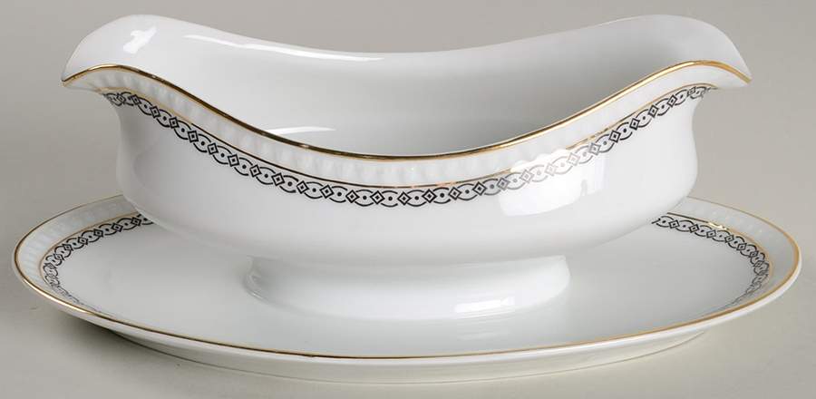 OHM1 Gravy Boat with Attached Underplate by Hermann Ohme-1