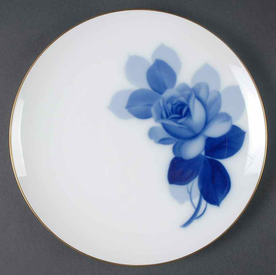 Blue Rose Luncheon Plate by Okura-1