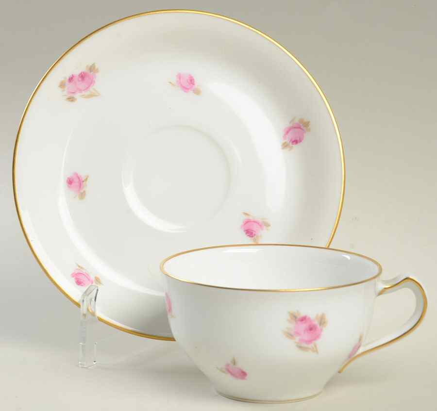 Rose Footed Cup & Saucer Set by Okura-1