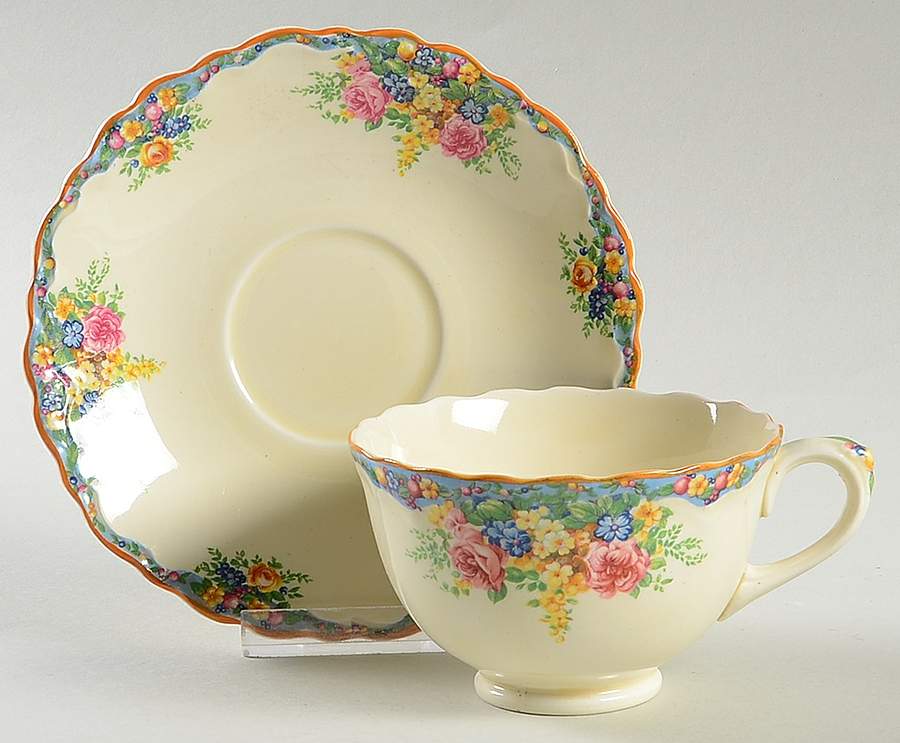 Pasadena Footed Cup & Saucer Set by Old Hall-1