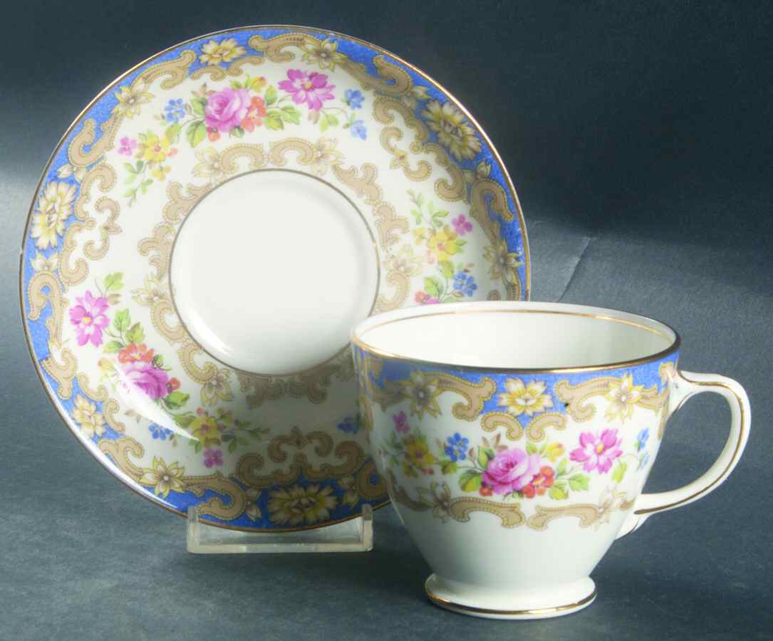 2854 Footed Cup & Saucer Set by Old Royal (England)-1
