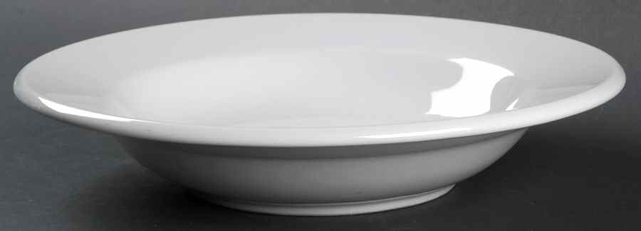 Rolled Edge Bright White Large Rim Soup Bowl by Oneida-1