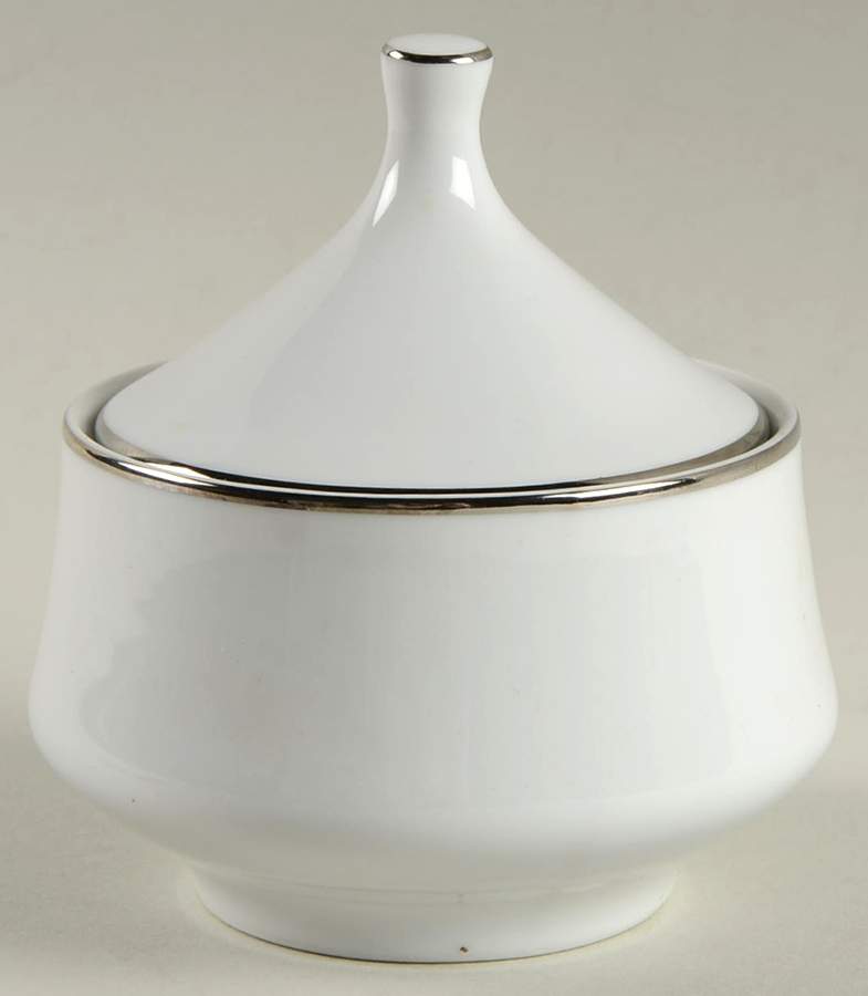 Distinction White Sugar Bowl & Lid by Oneida-1