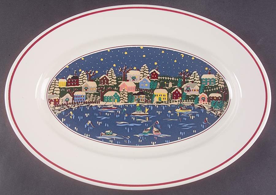 Holiday Harbor 15" Oval Serving Platter by Oneida-1