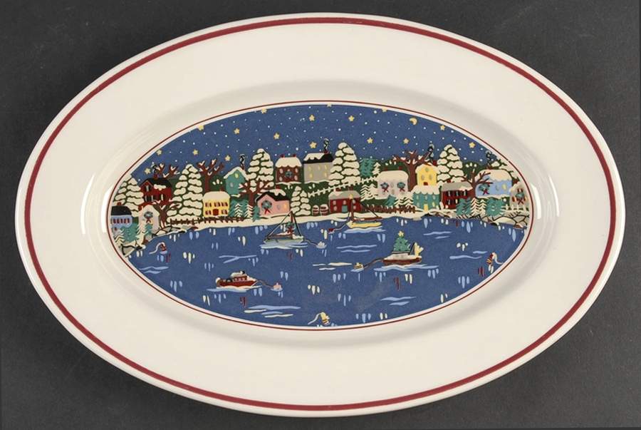 Holiday Harbor 13" Oval Serving Platter by Oneida-1