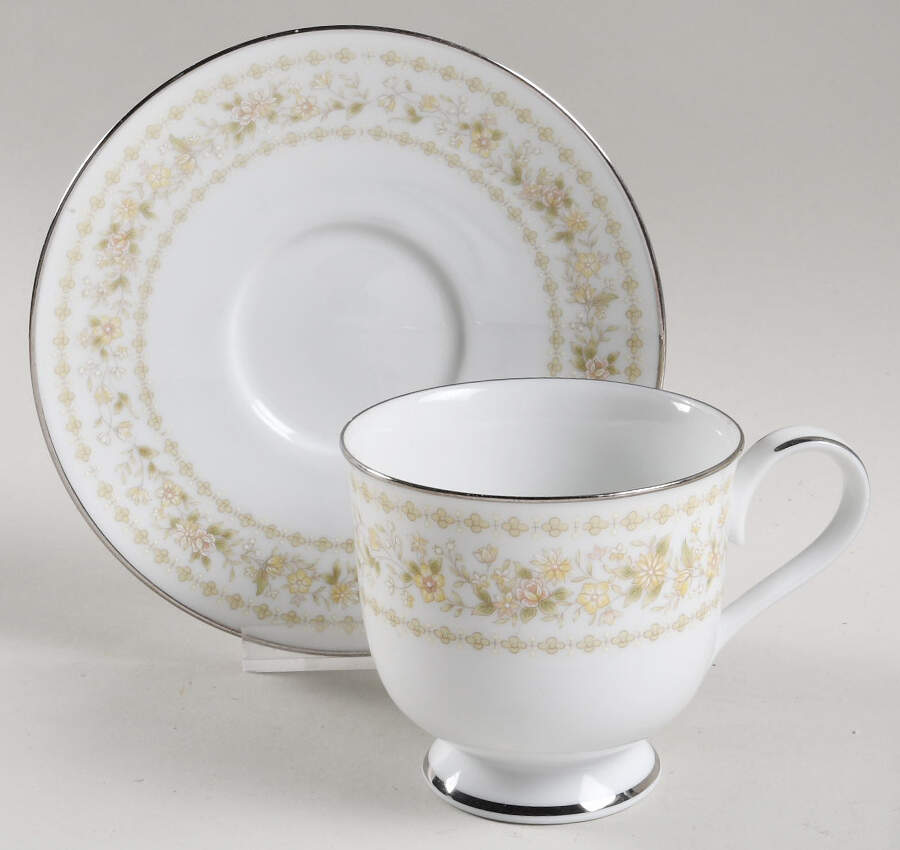 Milady Footed Cup & Saucer Set by Oneida-1