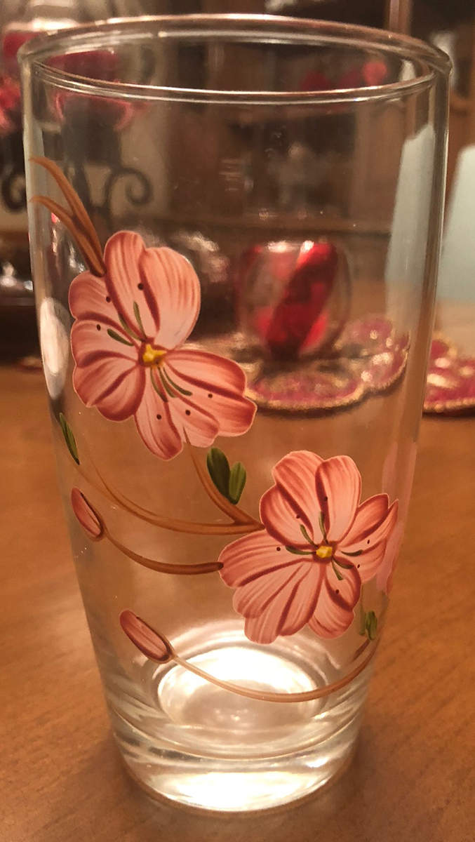 Dogwood Pink Glassware Flat Tumbler by Orchard-1