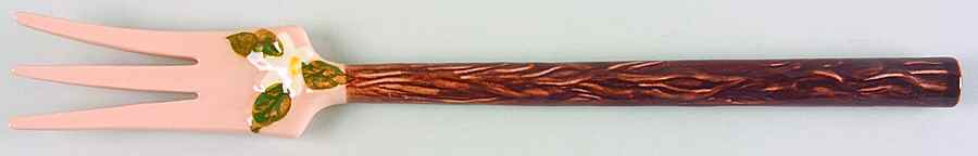 Orange Blossom Pinkish Beige Salad Serving Fork, Solid Piece by Orchard-1