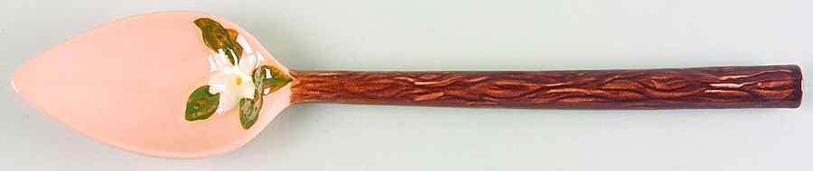 Orange Blossom Pinkish Beige Salad Serving Spoon, Solid Piece by Orchard-1