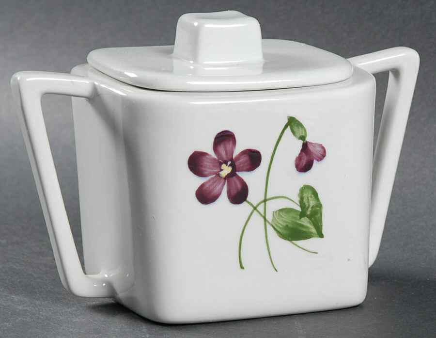 Wood Violet Square Sugar Bowl & Lid by Orchard-1