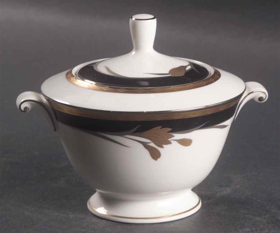 24K Black Sugar Bowl & Lid by Oscar De La Renta-1