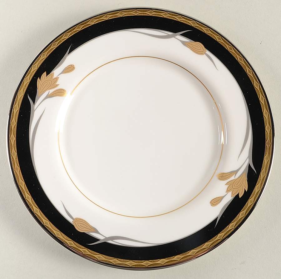 24K Black Bread & Butter Plate by Oscar De La Renta-1