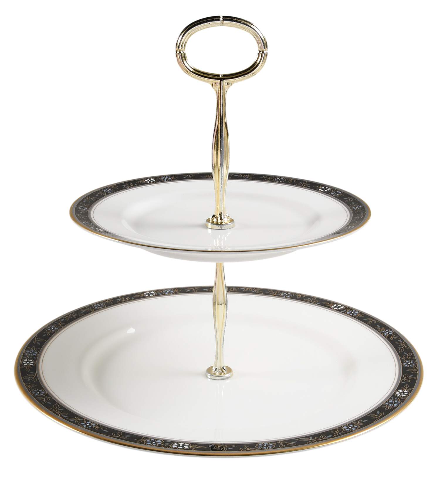 Aviance Black 6 5/8"-10"  2 Tiered Serving Tray (Dp, Sp) HC by Oscar De La Renta-1