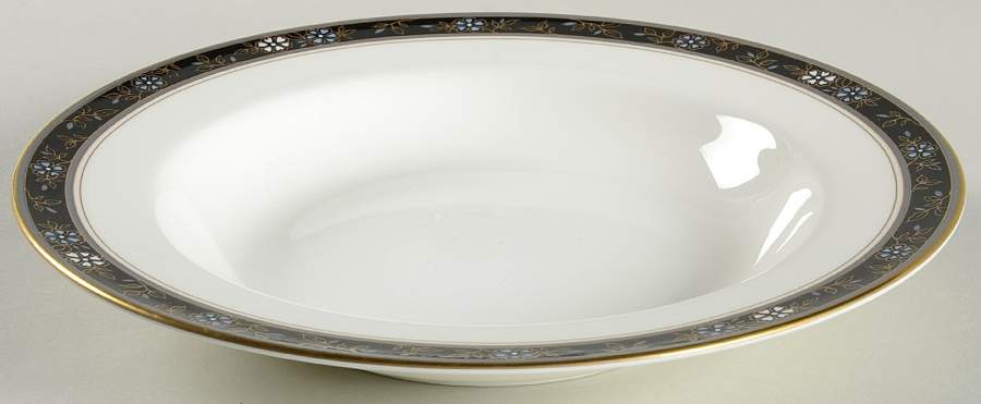 Aviance Black Large Rim Soup Bowl by Oscar De La Renta-1