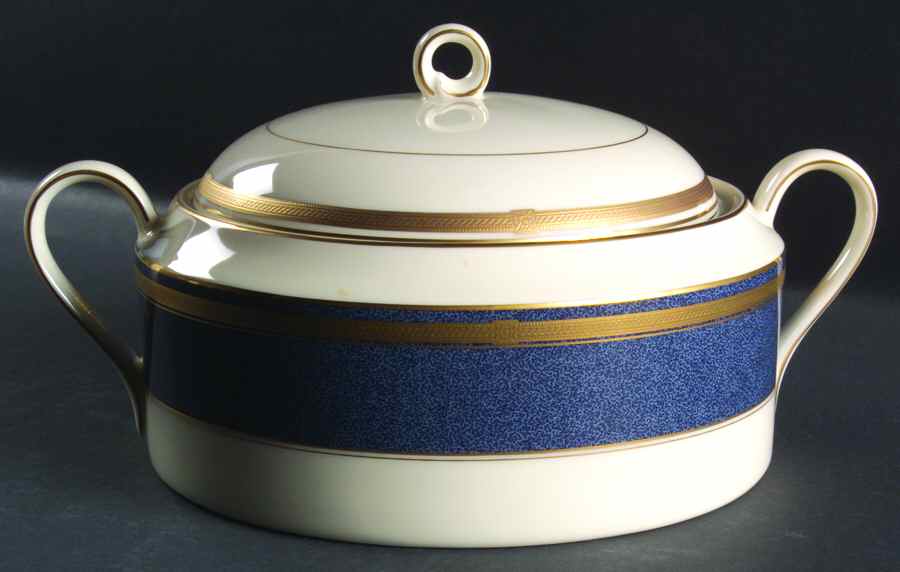 Baronesse Lapis Round Covered Vegetable by Oscar De La Renta-1