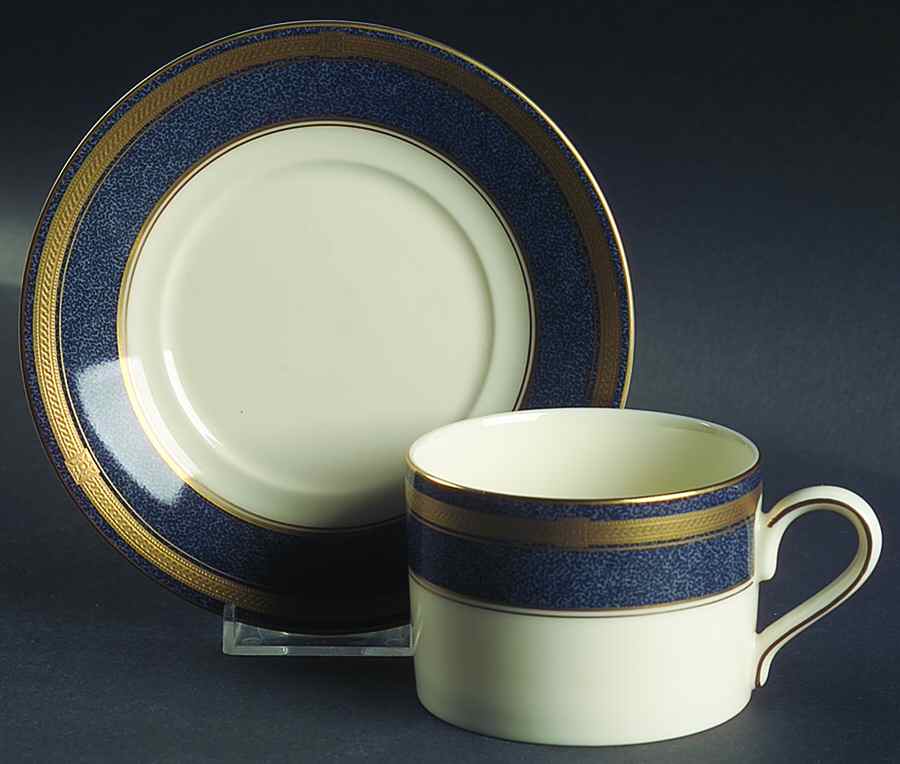 Baronesse Lapis Flat Cup & Saucer Set by Oscar De La Renta-1