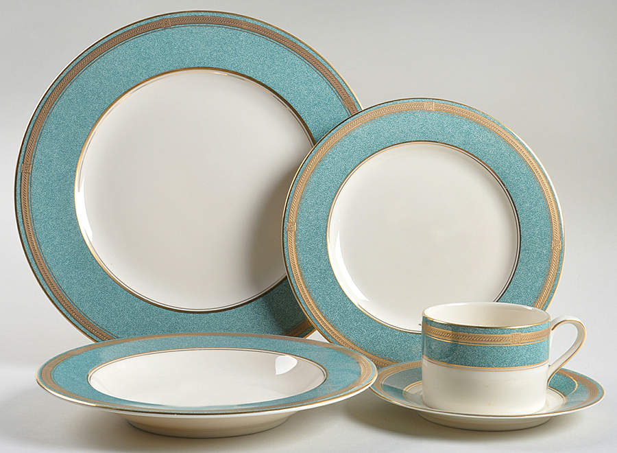 Baronesse Teal 5 Piece Place Setting by Oscar De La Renta-1