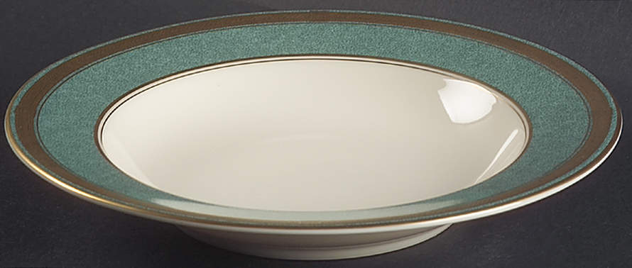 Baronesse Teal Rim Soup Bowl by Oscar De La Renta-1