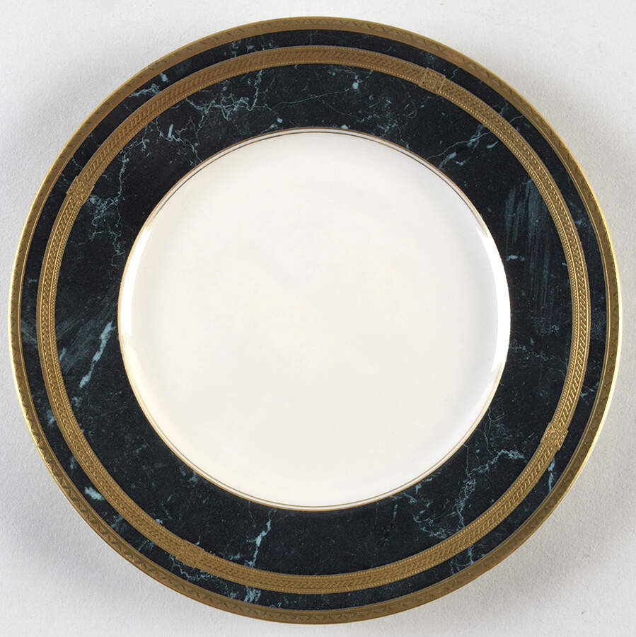 Black Travertine Salad Plate by Oscar De La Renta-1