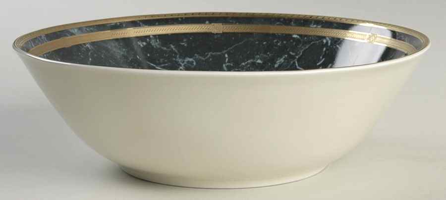 Black Travertine 10" Round Vegetable Bowl by Oscar De La Renta-1