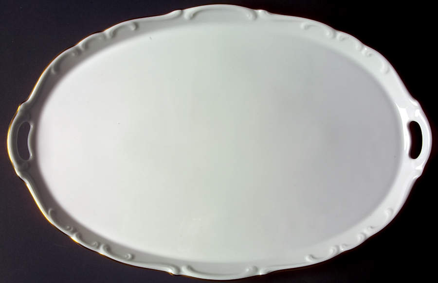 Dresden Gold 16" Oblong Handled Tray by Oscar De La Renta-1