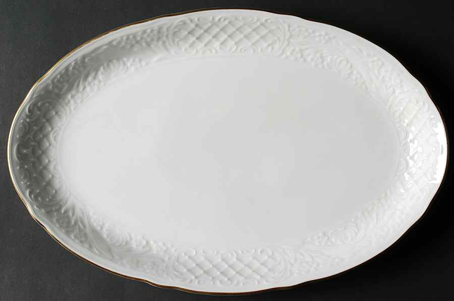 Dresden Gold 14" Oval Serving Platter by Oscar De La Renta-1