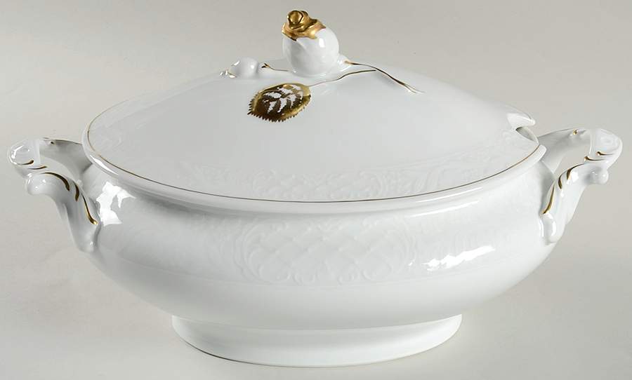 Dresden Gold Tureen &  Lid by Oscar De La Renta-1