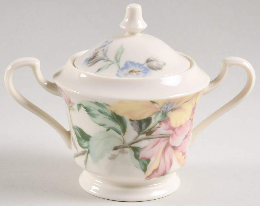 English Tapestry Sugar Bowl & Lid by Oscar De La Renta-1