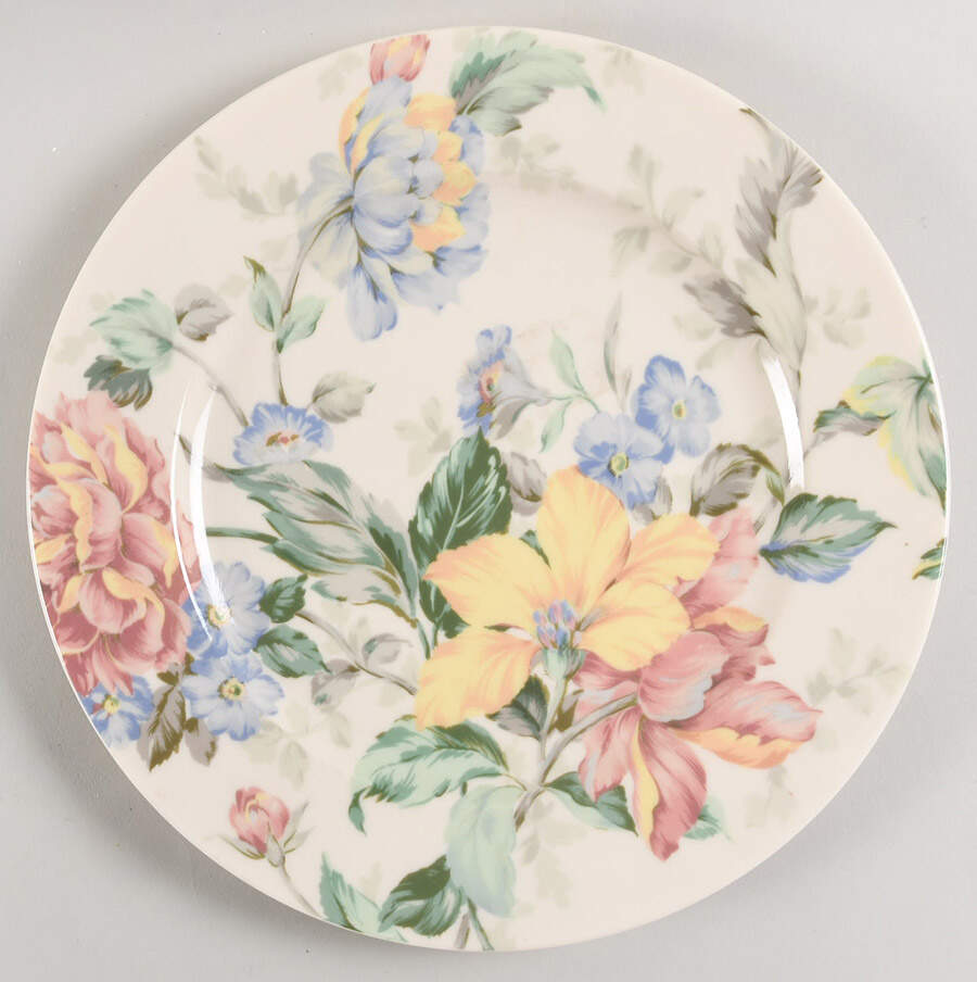 English Tapestry 12" Chop Plate (Round Platter) by Oscar De La Renta-1