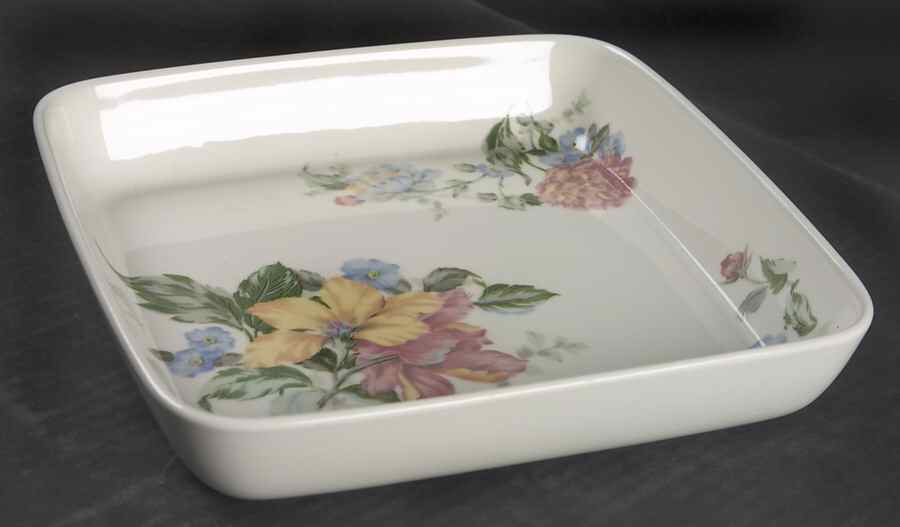 English Tapestry 8" Square Baker by Oscar De La Renta-1
