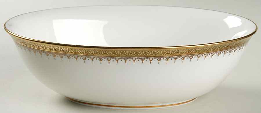 Golden Coin 9" Oval Vegetable Bowl by Oscar De La Renta-1