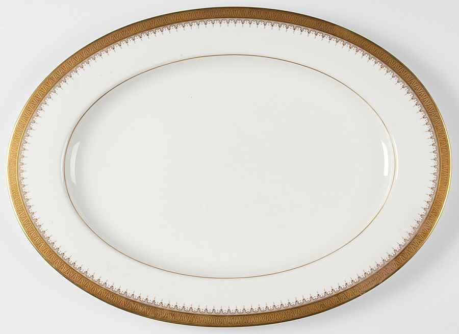 Golden Coin 17" Oval Serving Platter by Oscar De La Renta-1
