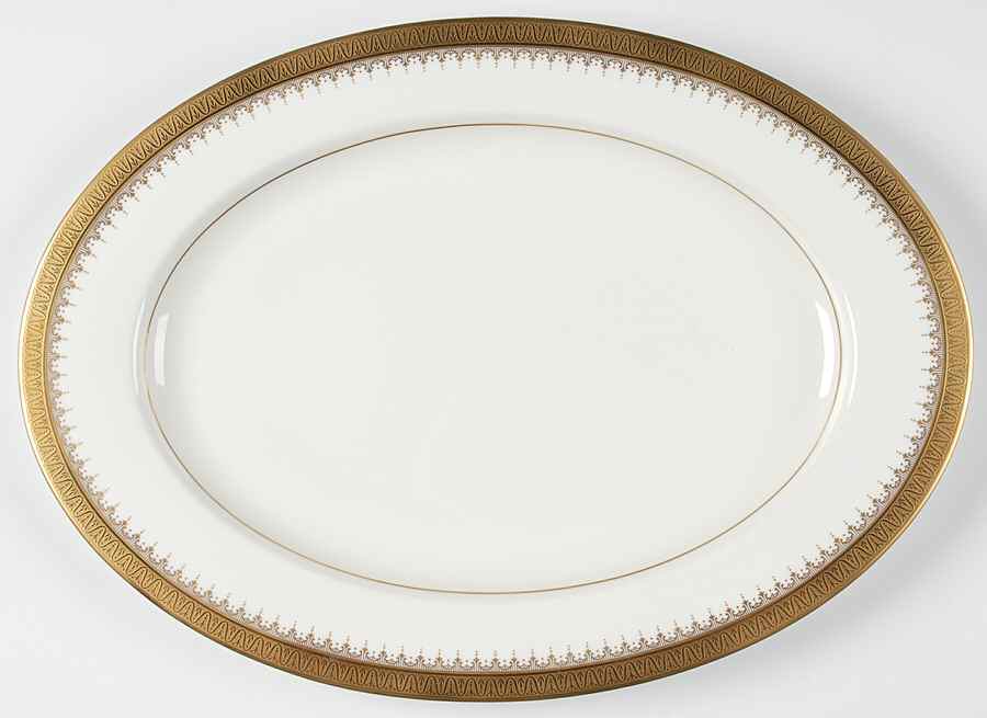 Golden Coin 15" Oval Serving Platter by Oscar De La Renta-1