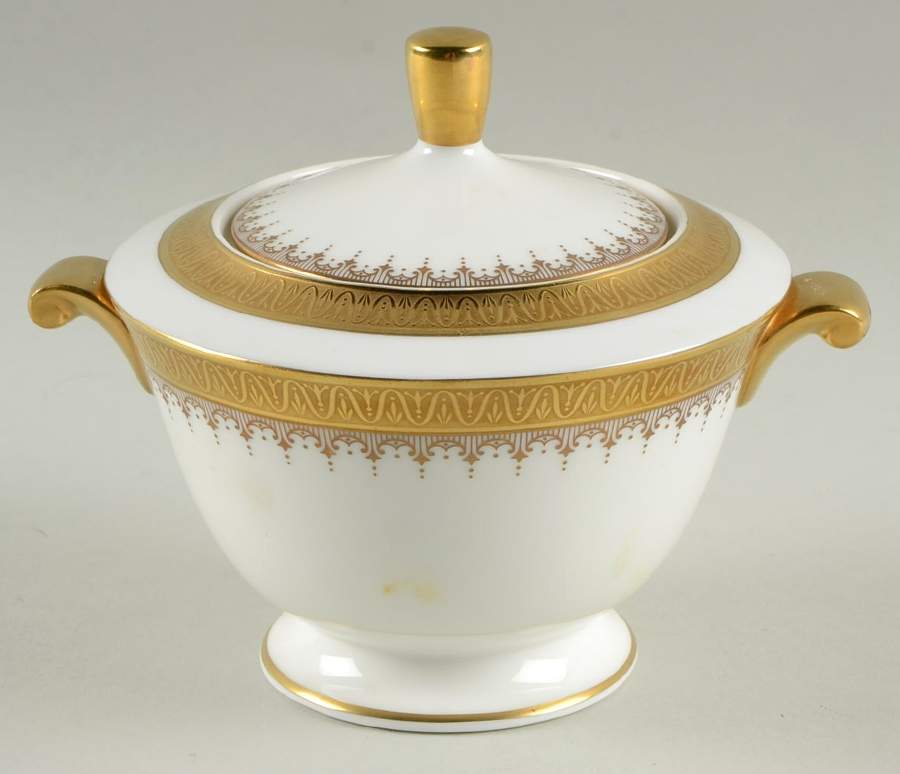 Golden Coin Sugar Bowl & Lid by Oscar De La Renta-1